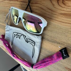 Pit Viper White Sunglasses with Pink and Yellow Lenses